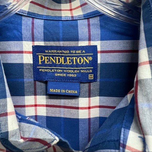 Pendleton classic button down plaid shirt men's large has button down collar - Picture 4 of 4